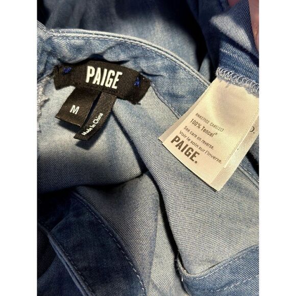 Paige Bettina Wrap Front Chambray Romper Size M - Picture 5 of 5